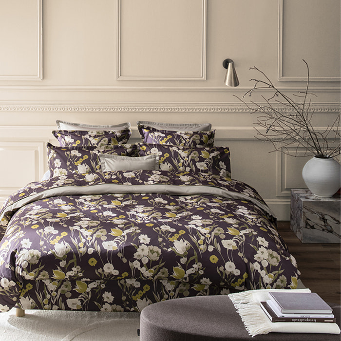 Drap plat  imprimé en satin de coton bio, CLOSERIE
