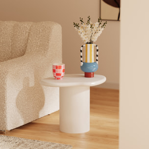 Hortensia – Table d’appoint contemporaine en magnésie blanche