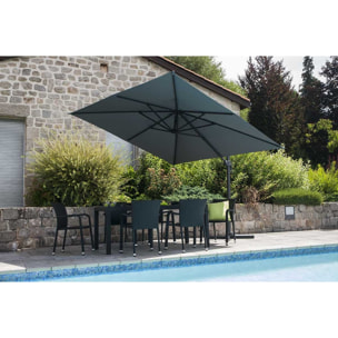 Parasol en Aluminium à Pied Déporté de 3 x 3 m - Gris anthracite