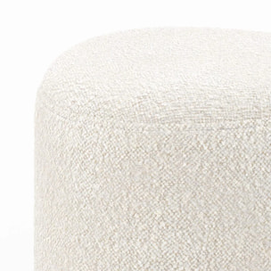 Pouf en tissu bouclé beige - Emmy