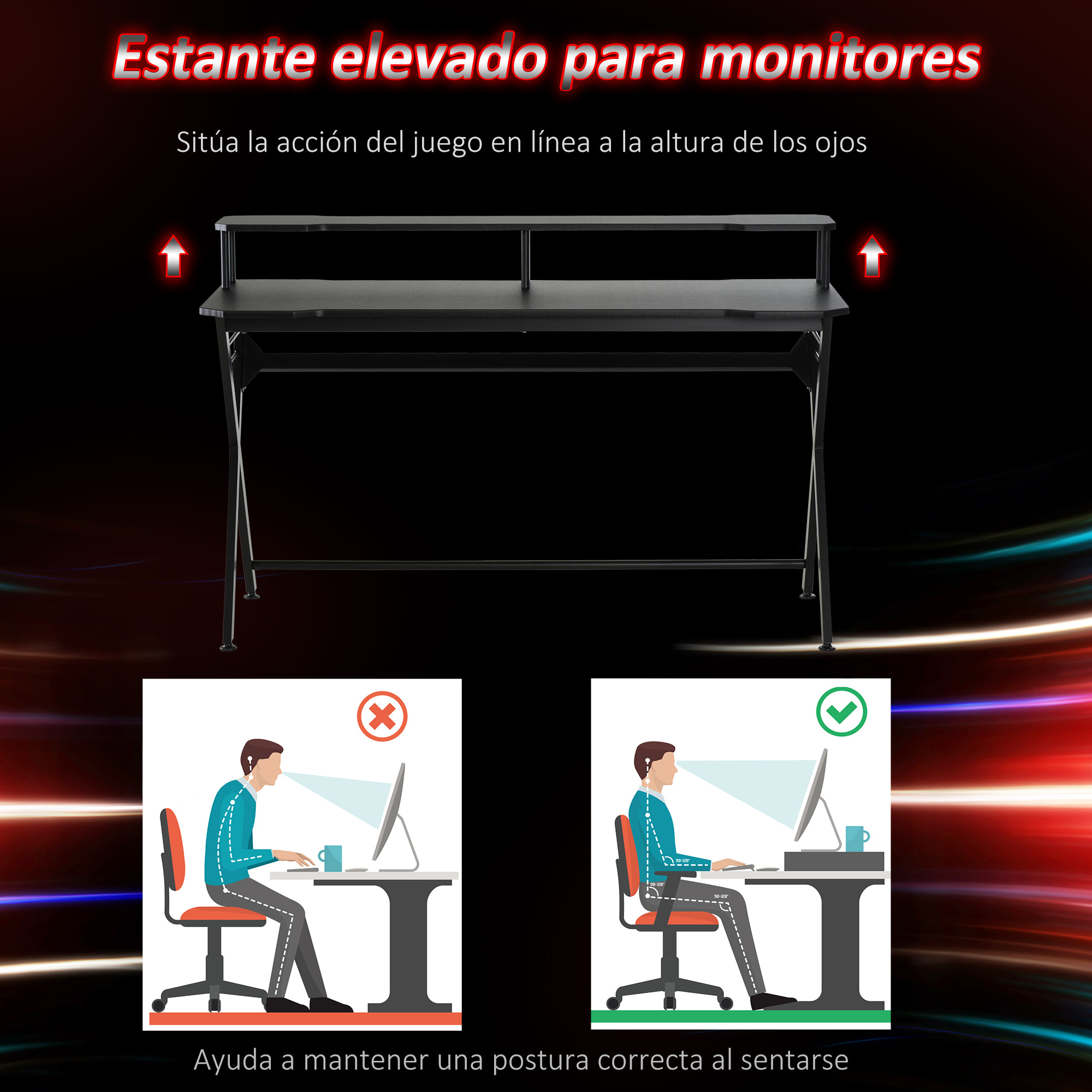 Mesa Gaming Mesa para Computadora Elevador Manitor Escritorio Multifuncional