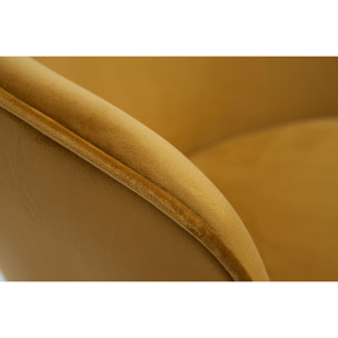 Chaises design en tissu velours bronze et métal noir (lot de 2) SERIF