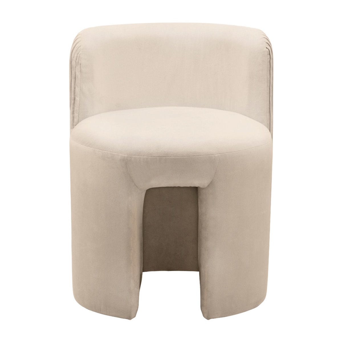 Pouf curvo Curvy in velluto rosa antico con schienale