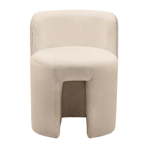 Pouf curvo Curvy in velluto rosa antico con schienale