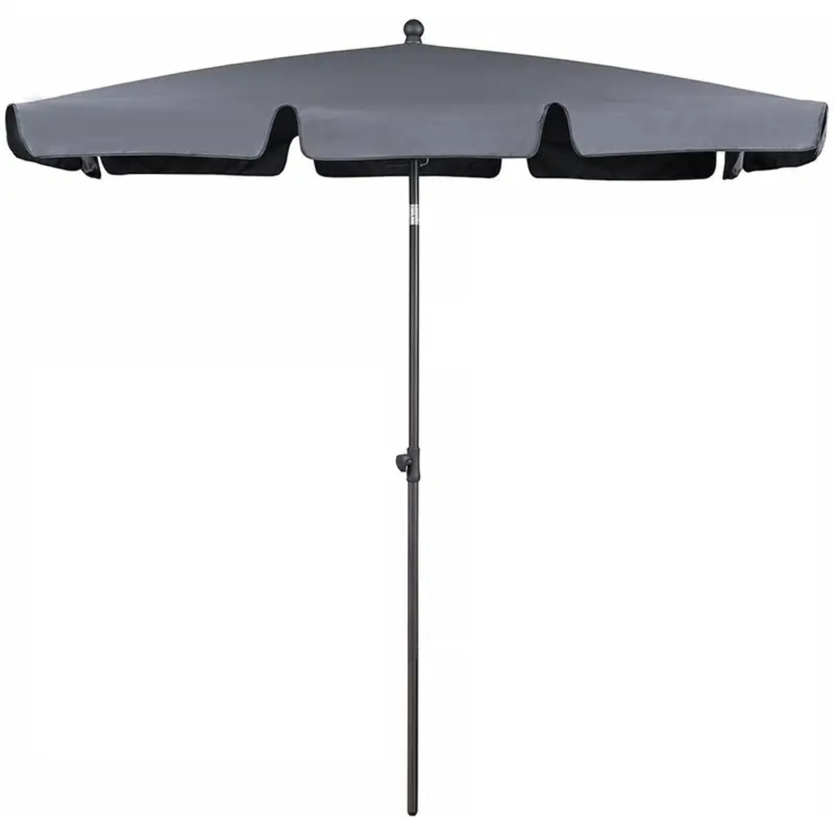 Ombrellone Rettangolare Da Giardino Parasole Balcone Inclinazione Regolabile Anti UV Impermeabile Per Mare Spiaggia Piscina Terrazzo 198x125 Cm Grigio