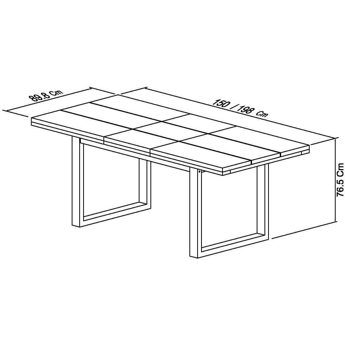 Table extensible en chêne 150/198 cm RIMINI