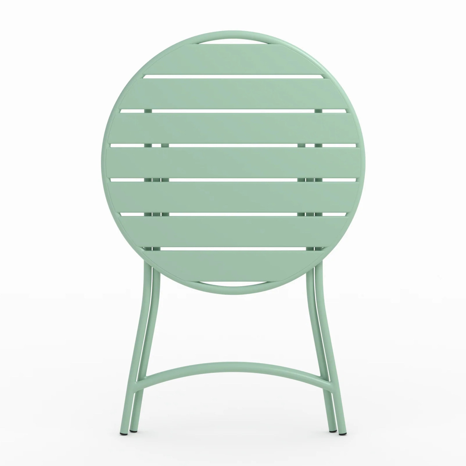 Table de jardin ronde et pliante en métal vert clair 2 personnes - Yumi