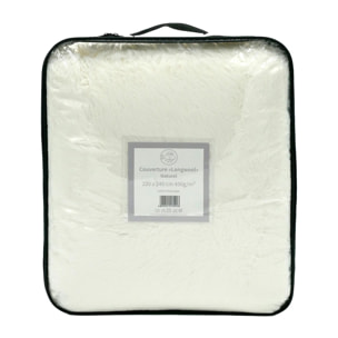 Couverture imitation poils longs - Longwool Naturel - 220x240cm - 450g/m²