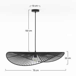 Suspension noire en papier de corde 75 cm - Mada