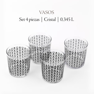 Set de 4 vasos de agua calavera 35cl scalpers home