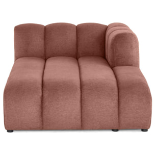 Debbie - module d'assise méridienne droit en tissu texturé - Rose