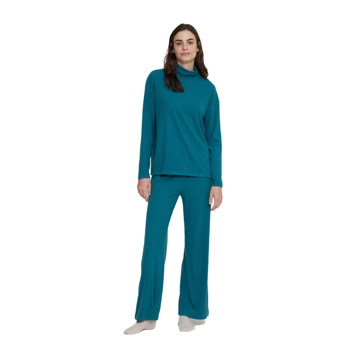Completo loungewear donna madrid in maglina a coste Noidinotte