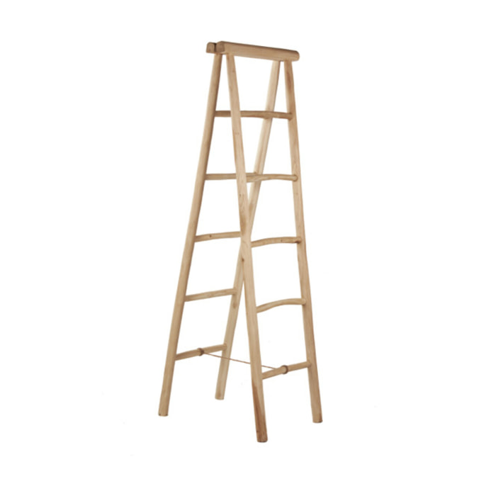 Échelle porte-serviettes en teck clair 5 niveaux H. 180 cm – SANKA