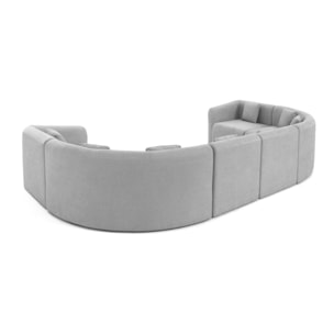 Ikare - canapé modulable panoramique - 7 places - en tissu - Gris clair
