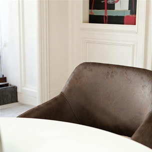 Fauteuil de table marron chocolat (lot de 2)