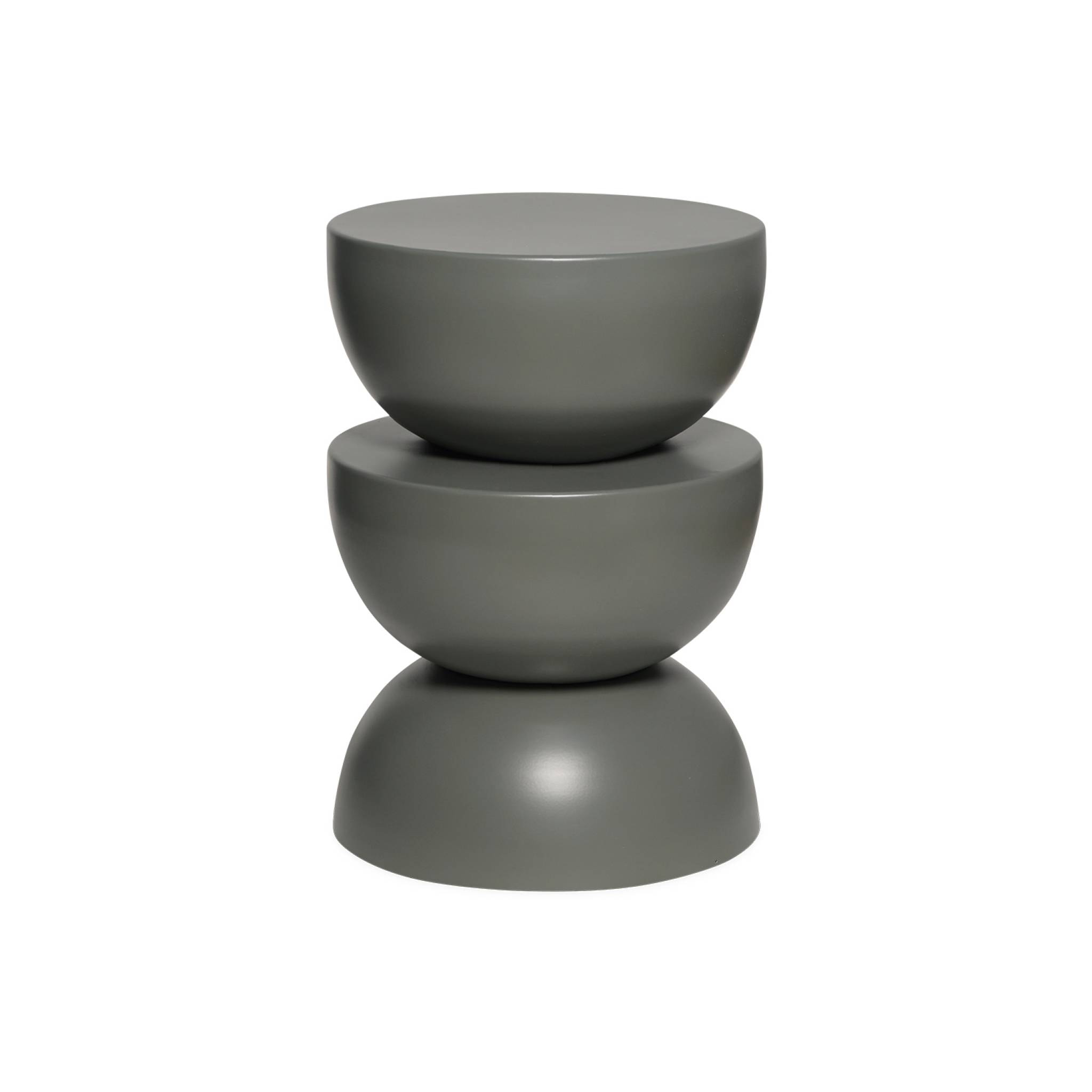 Table d'appoint. bout de canapé. table de chevet en métal. gris foncé. Coumba. Ø32 x H 46.5cm