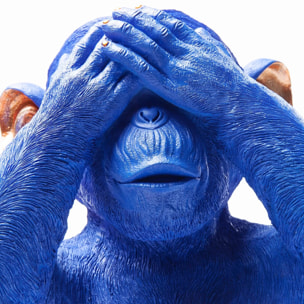 Tirelire singe Mizaru bleue Kare Design