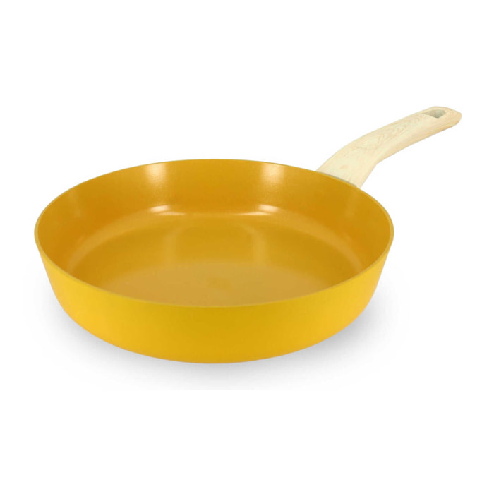 Poêle en aluminium 24cm jaune - compatible induction COLORAMA