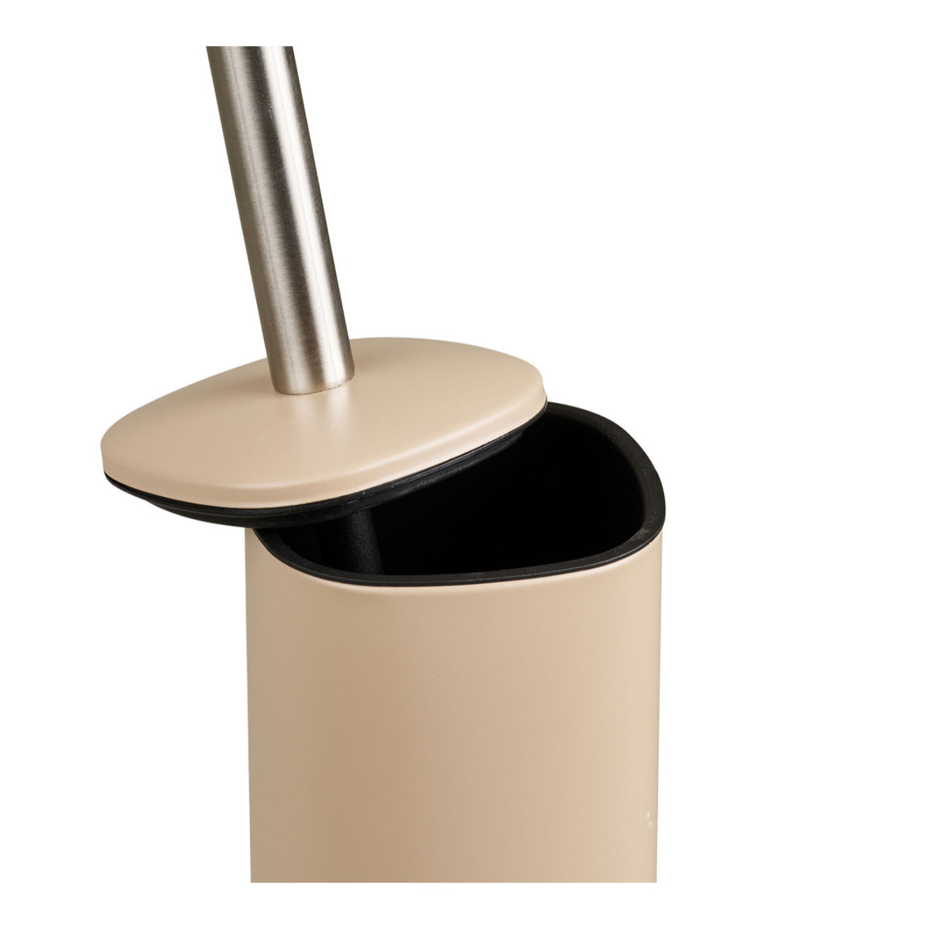 Porta scopino Lodi in metallo beige con scopino incluso