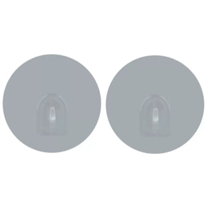 Lot de 2 crochets rond muraux repositionnables Gris clair MSV