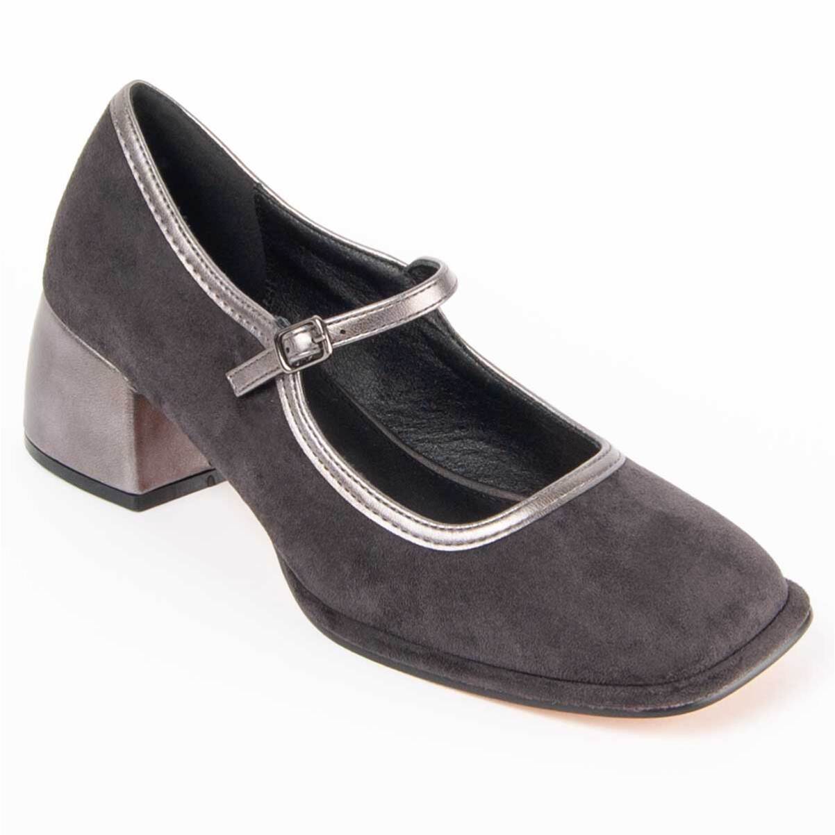 Zapato De Tacón - Gris - Altura: 5 Cm