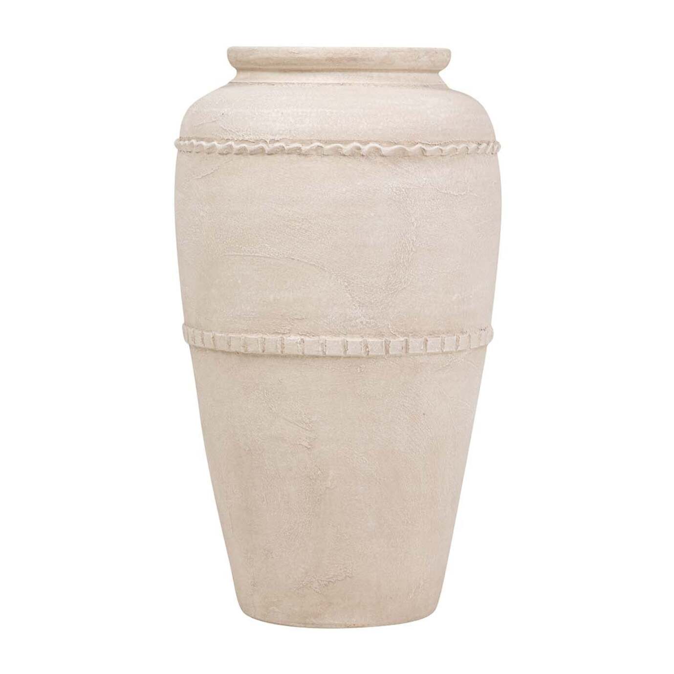 Florero Ceramica Beige 27x27x50 Cm