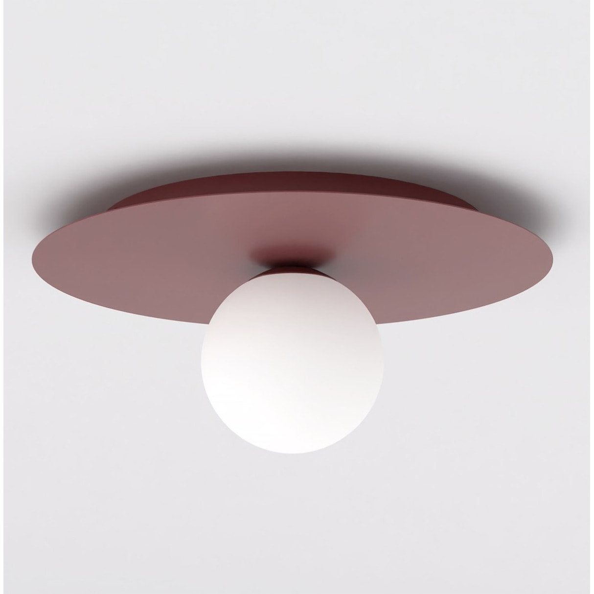 Lampada da soffitto SOLAR bordeaux con diffusore in vetro opalino