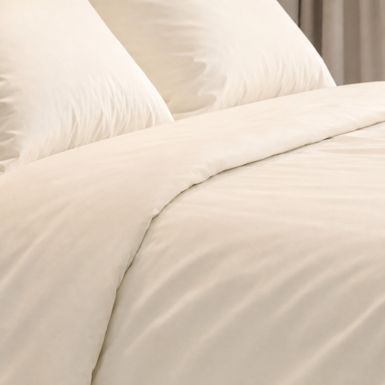 SARTORIALE Completo letto Elegance Tinta Unita in Percalle_Piazza e mezza_Ivory