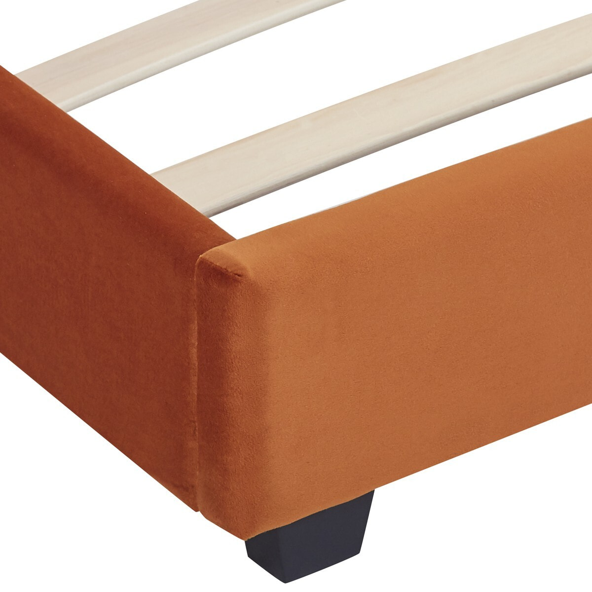 Lit avec tête de lit en velours - WILLIAM