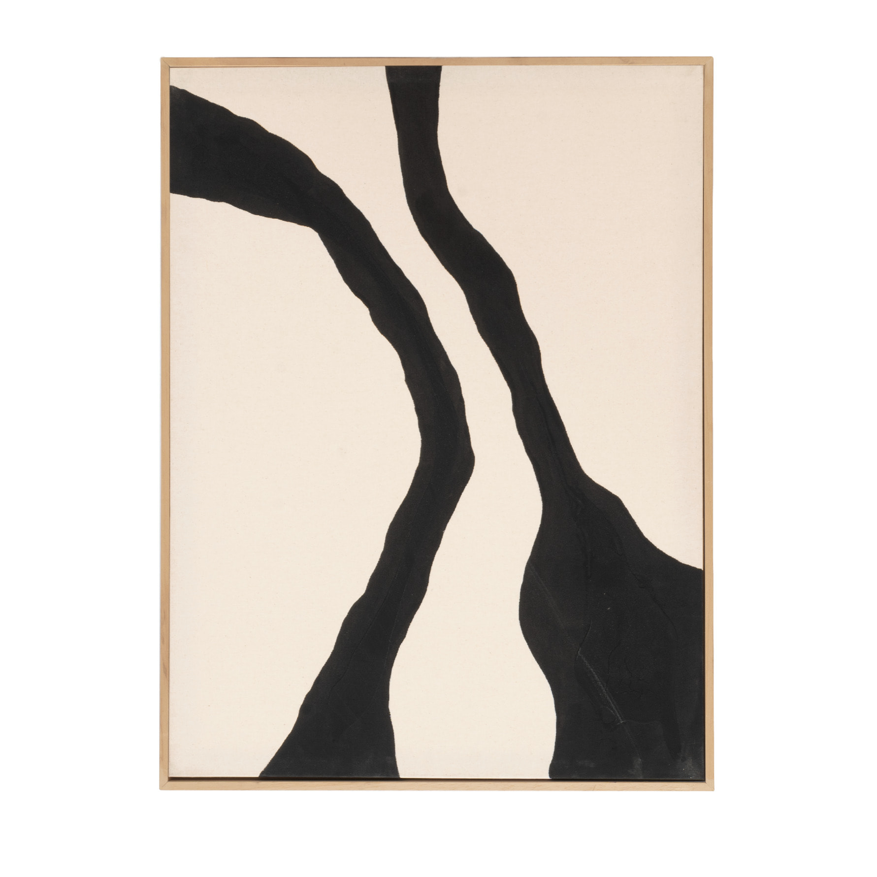 Tableau blanc et noir décoratif sur coton avec cadre en bois peint à la main à la peinture à l'huile en différentes tailles