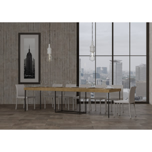 Consola extensible 90x40/300 cm Nordica Premium Roble Natural estructura Antracita