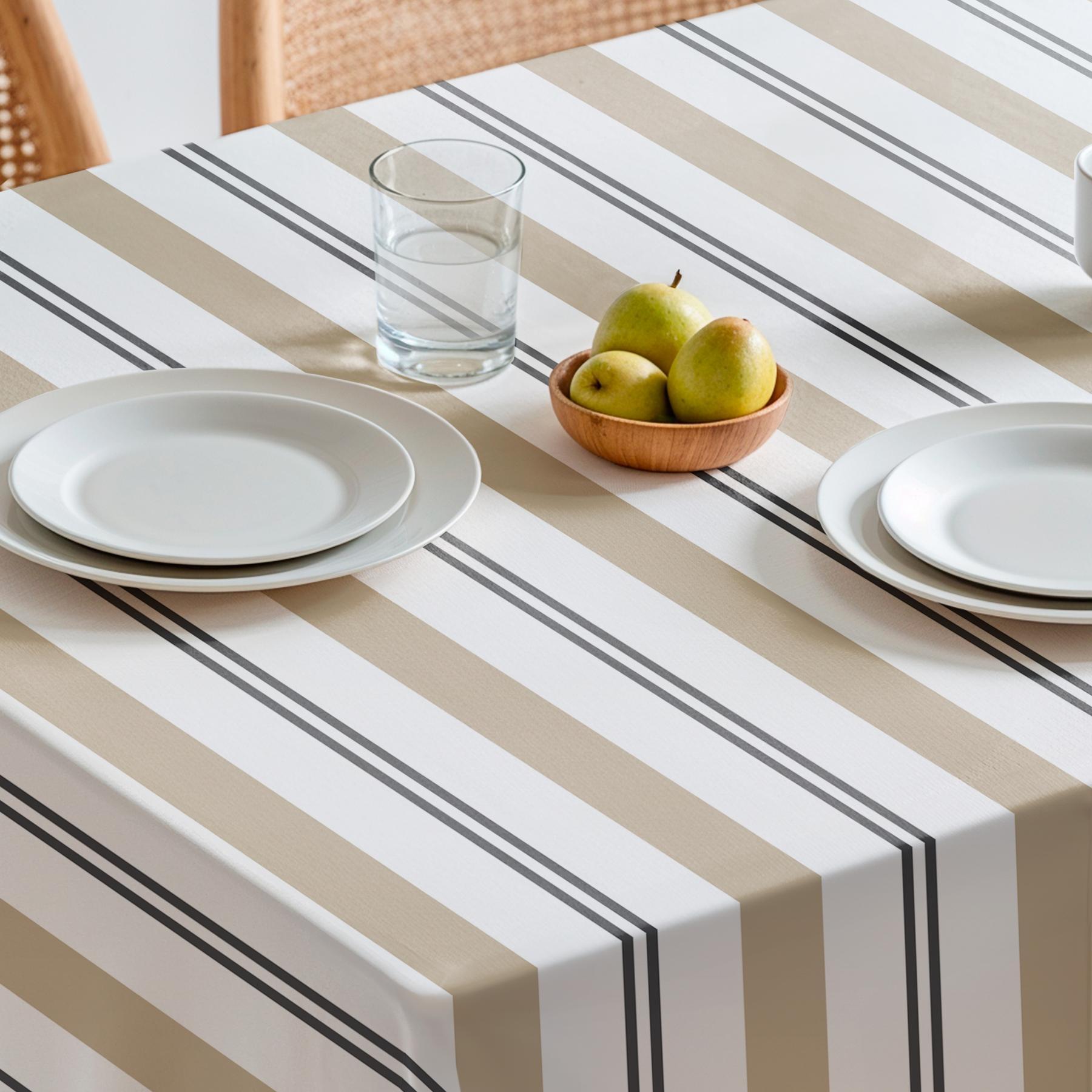 Nappe imprimée anti-tâches JUNIPER BEIGE