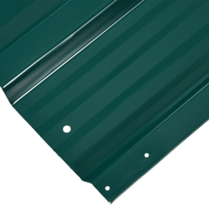 Lot de 12 panneaux - dim. 129L x 45l cm - tôle acier ondulé vert
