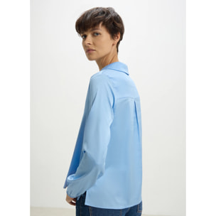 Blusa in raso scollo a v