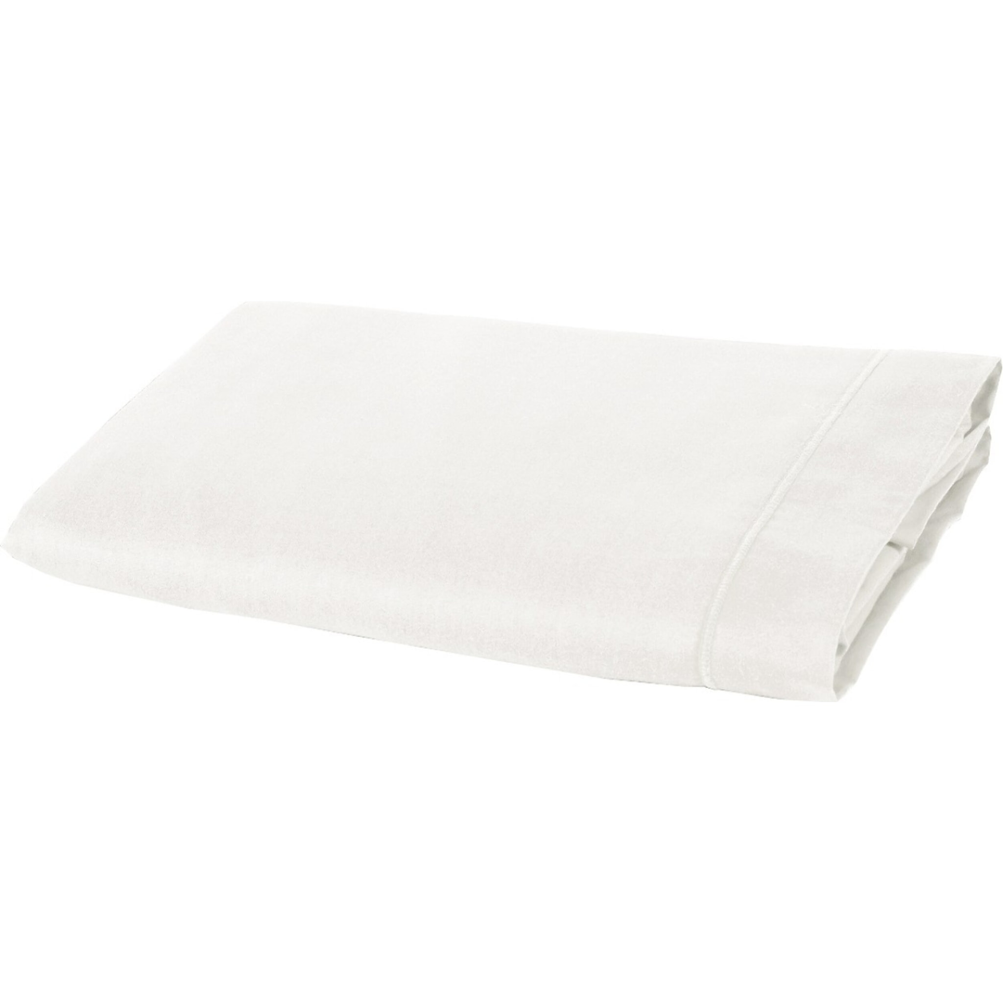 Drap plat 100 % percale de coton 80 fils_blanc
