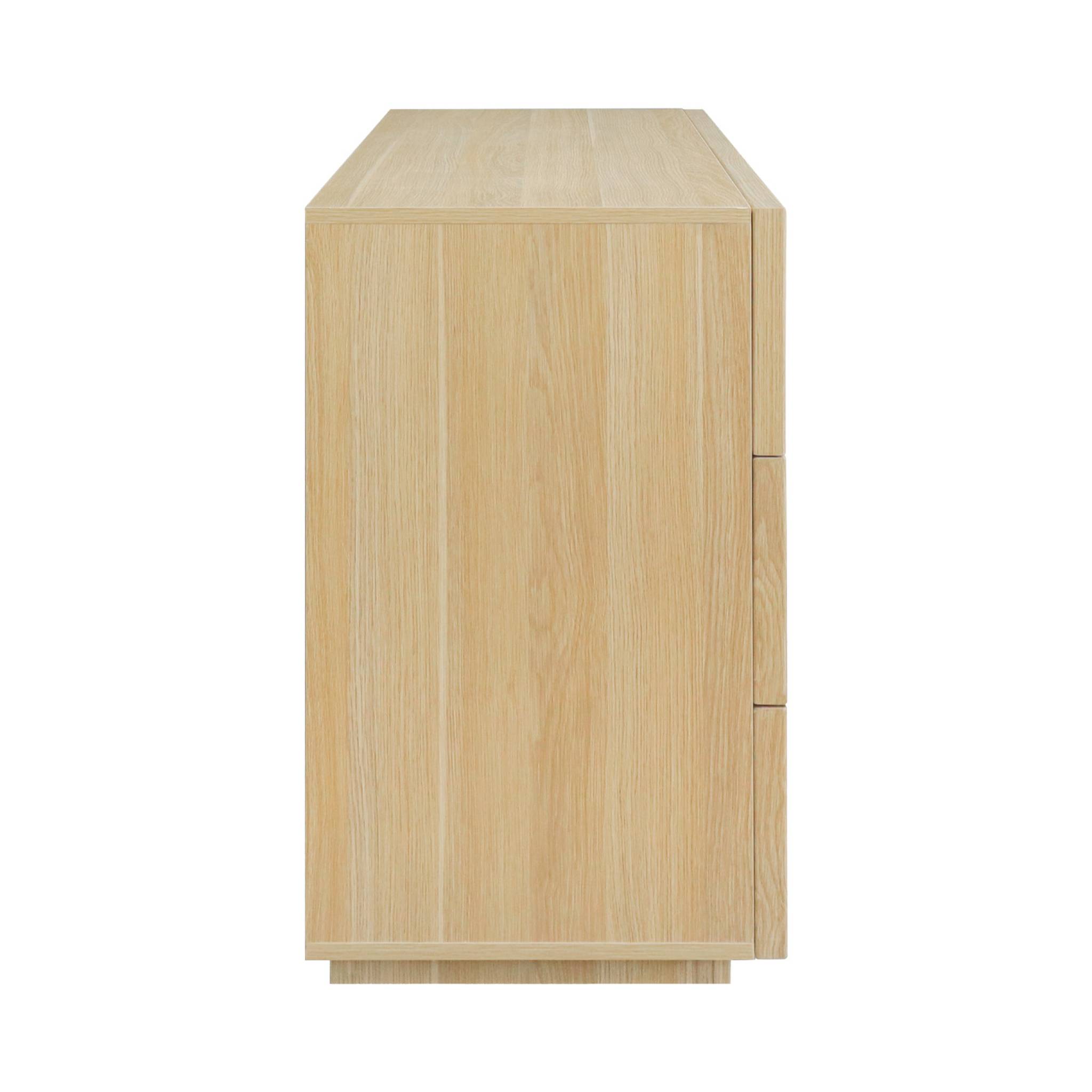 Commode de rangement effet bois 6 tiroirs naturel L 120 x P 43 x H 75cm - Kuba