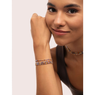 Pulsera Crystals Cleopatra Acero Baño Oro