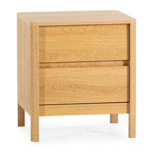 Mesita de noche Nassau 2 cajones efecto Roble