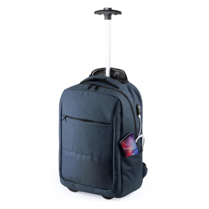 Zaino trolley Haltrix, con connessione USB, porta laptop da 15 pollici e tablet fino a 10 pollici.