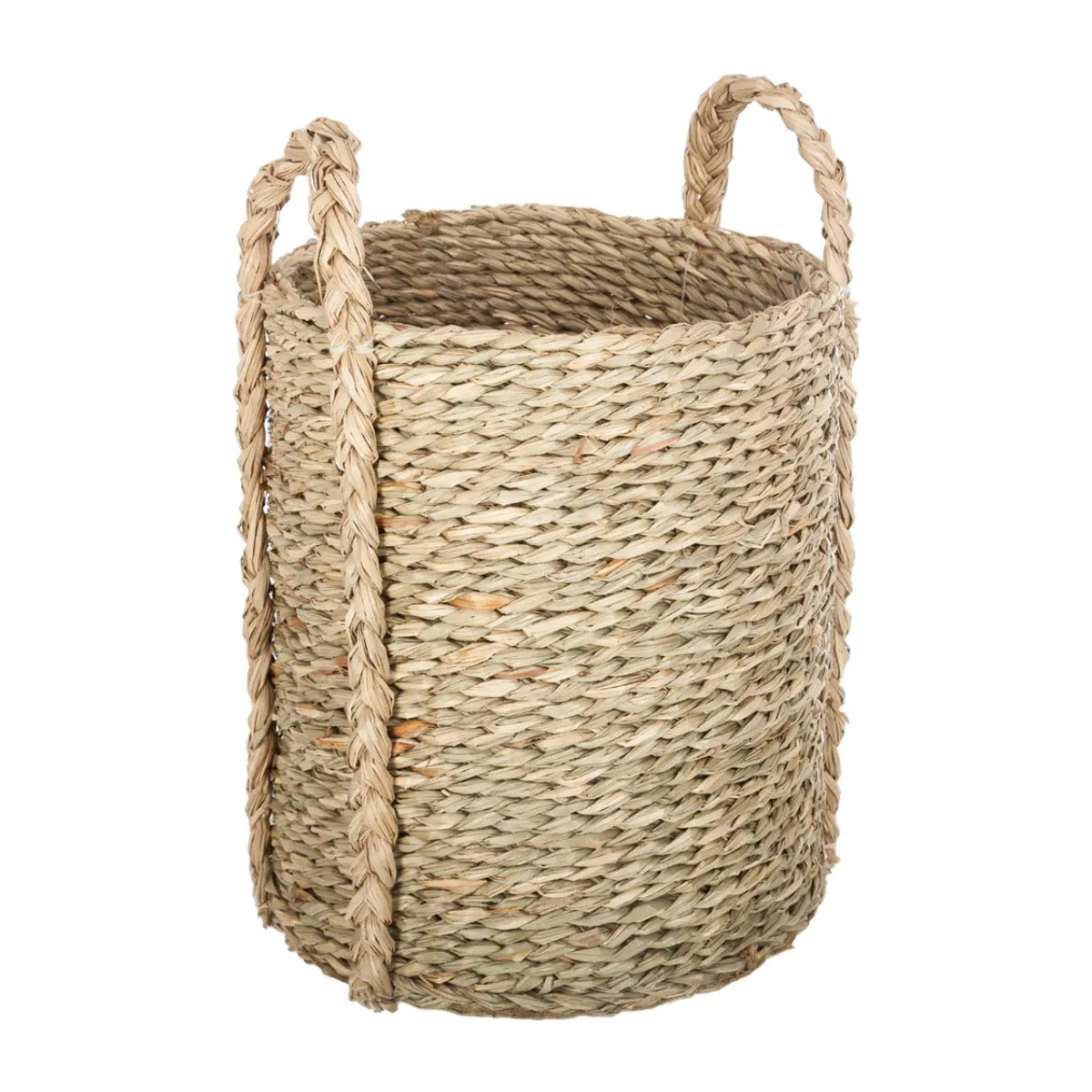 Set de 3 paniers à anses ronds roseau tressé D22/26/34cm