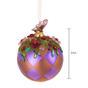 Sfera con decoro e rombi - Pezzi 3 - VIOLA - Bianchi Dino SpA