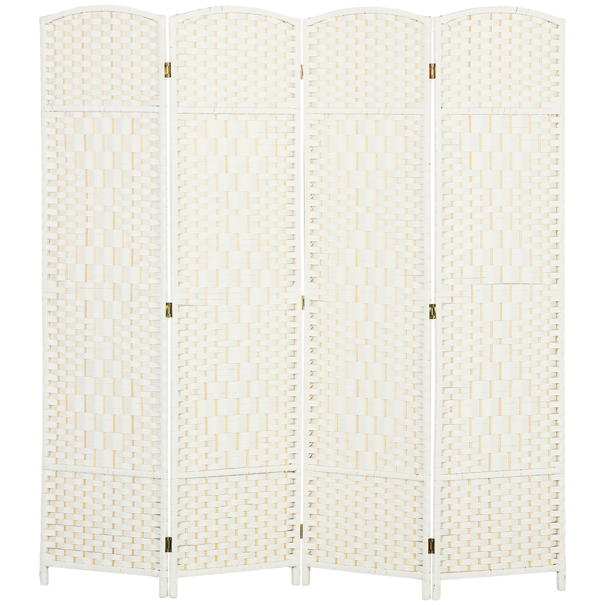 Paravent intérieur en bois 4 panneaux 180 x 180 cm séparateur de pièce pliable bois blanc