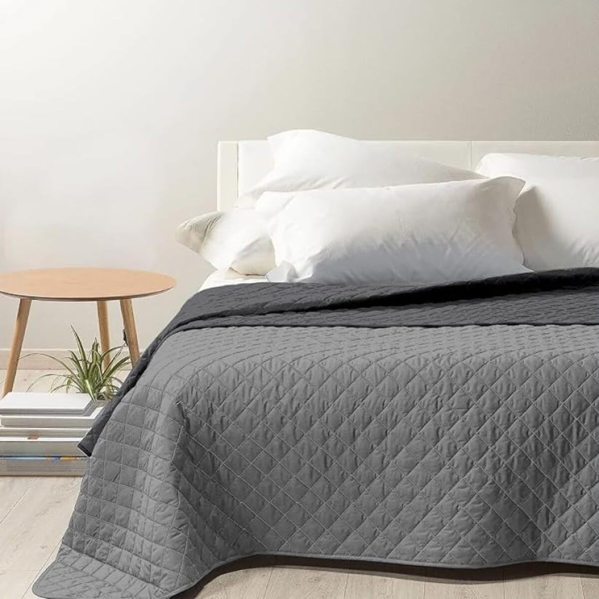 INTRECCI Copriletto Matrimoniale Estivo, Trapunta Estiva Matrimoniale, 260x260 cm, Coperta Estiva, anche Primaverile, Double Face, Moderna, Leggera, Elegante. Colore: Grigio/Antracite