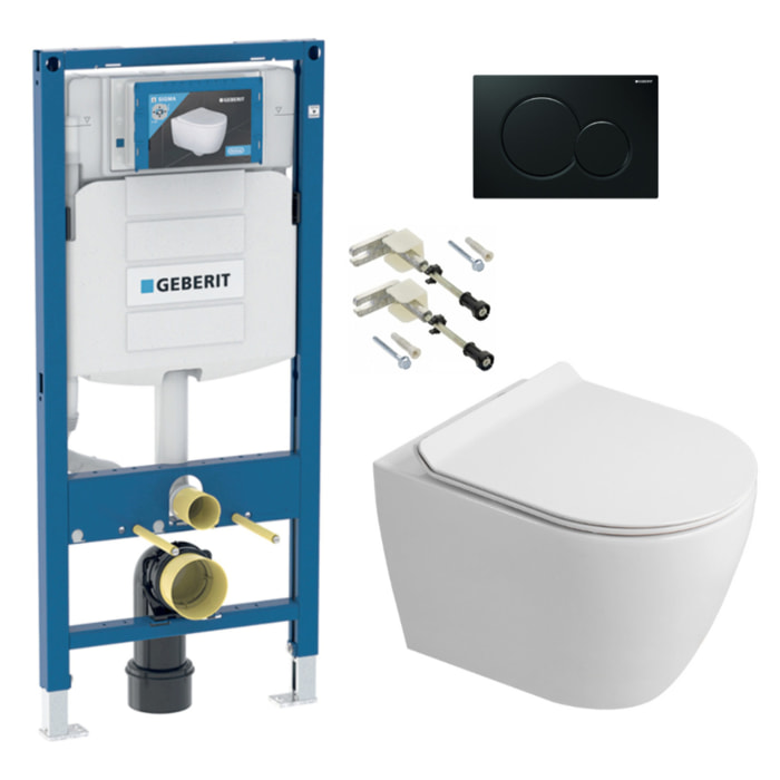 Duofix pack WC bâti-support + WC sans bride Ceramia PixL avec abattant SoftClose + plaque (GECEPXWT01-FR)