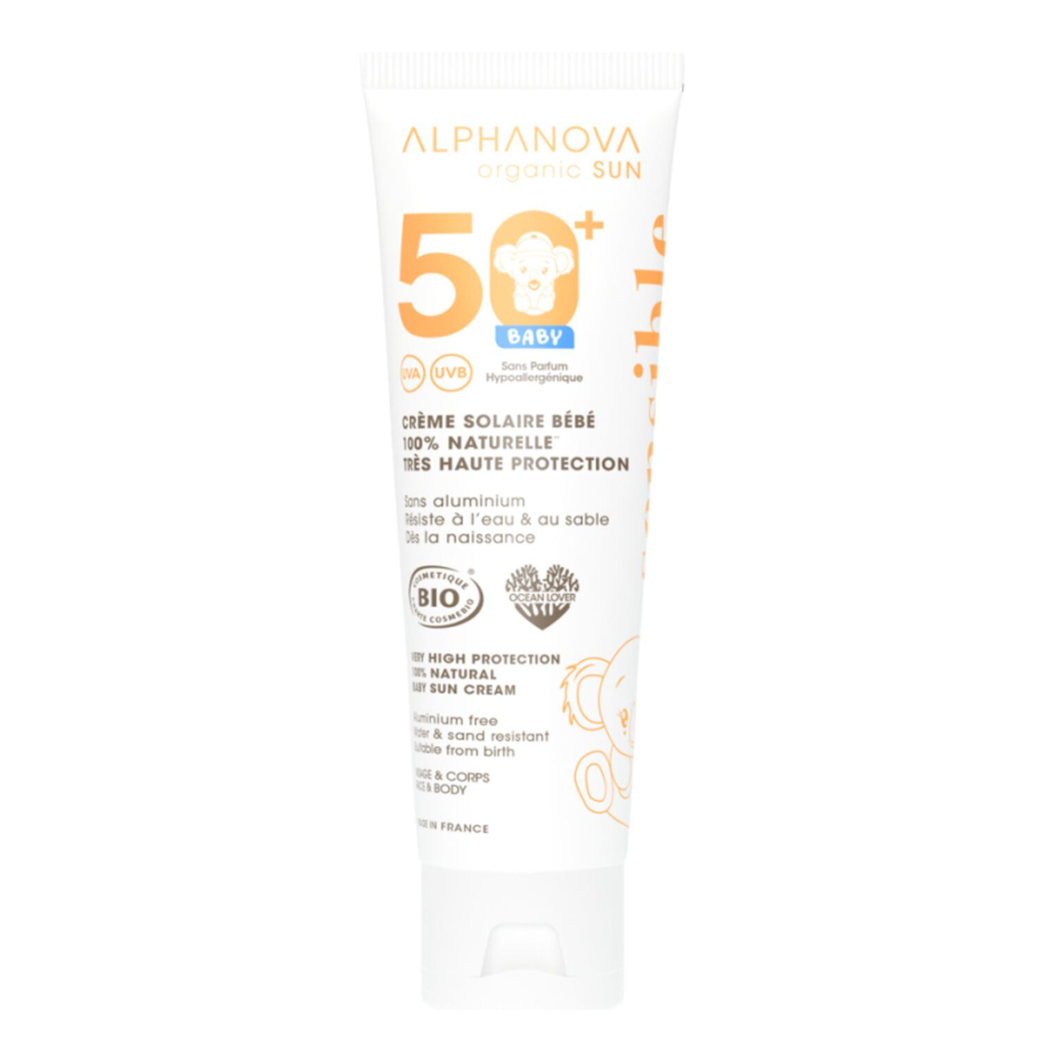 Bébé SPF50+ - Crème Solaire Bébé 100% Naturelle Bio