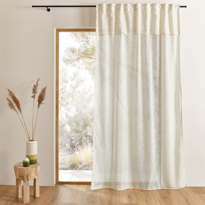 Voilage accroche 3 en 1  avec volant - Lin