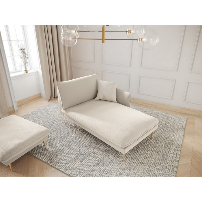 Méridienne droite "Vienna" en bouclé beige