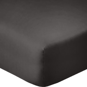 Drap housse coton gris fonce