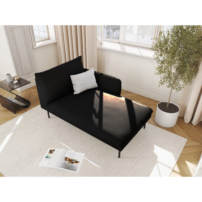 Méridienne droite "Vienna" en velours noir