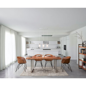 Tavolo OSBERT in legno di acacia e gambe in acciaio 180 x90 cm